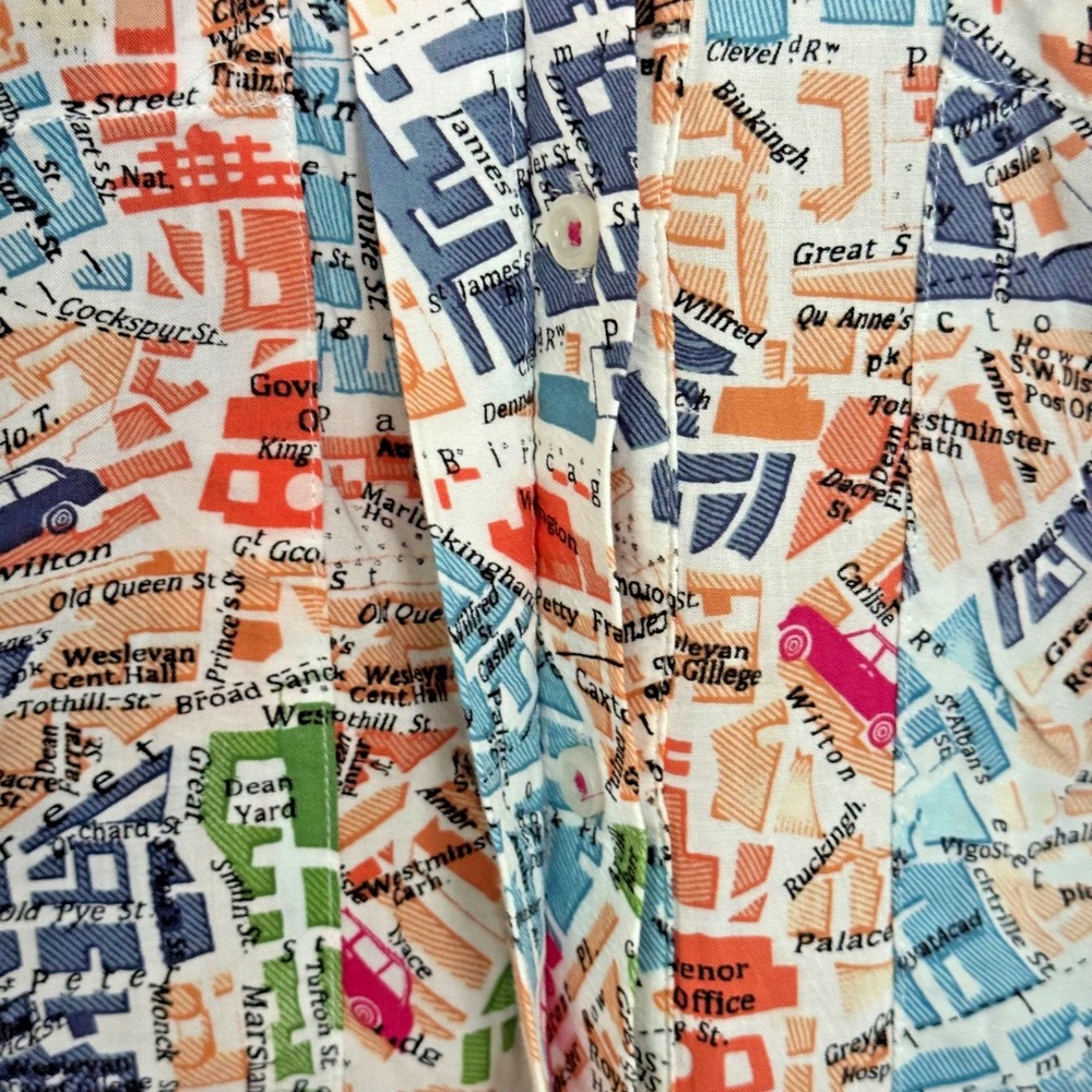 MAEVE Anthropologie Cartography London‎ Map Print Blouse Size 2 Shirt Top - Picture 5 of 16